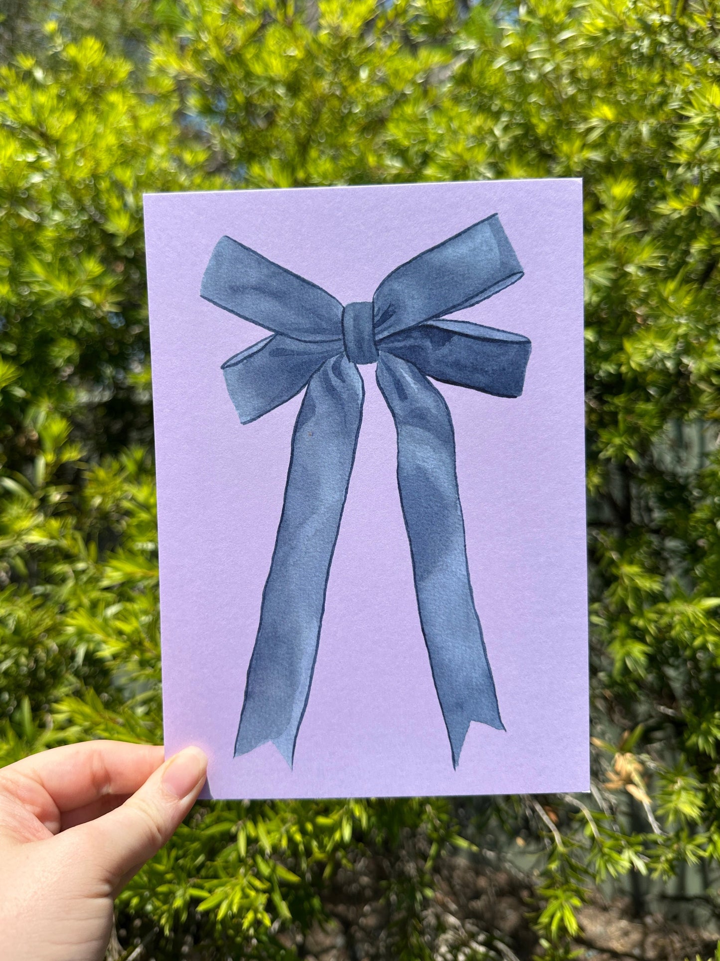 Blue Bow Postcard Print