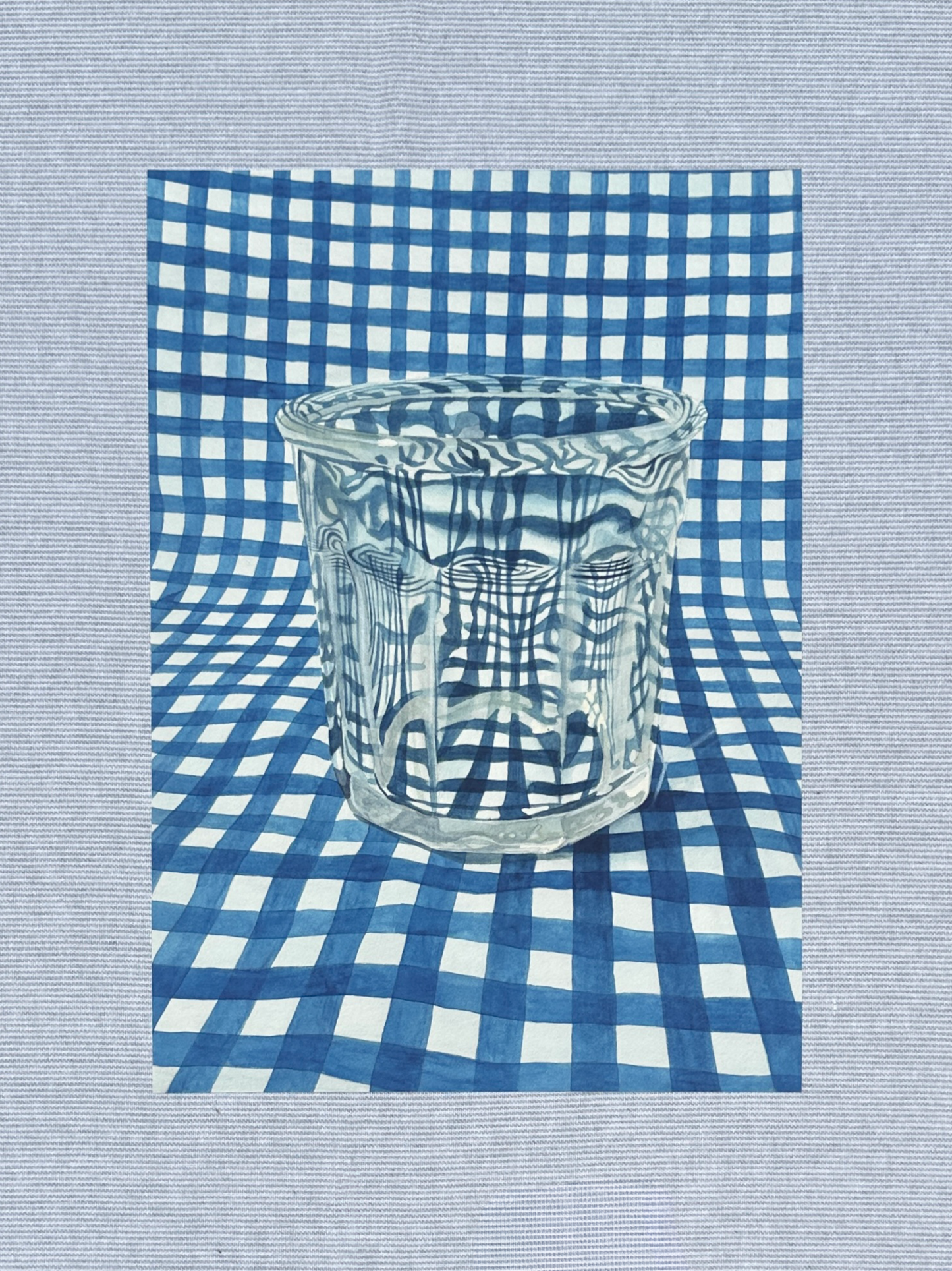 Glass on Gingham Fine Art Print